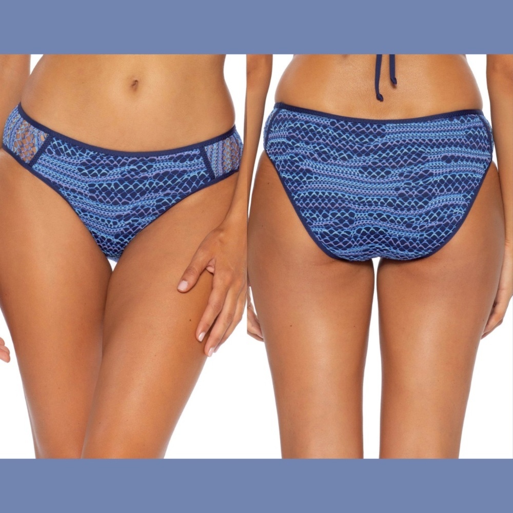 NEW Becca Reveal Hipster Bikini Bottoms in Blue‎ [SZ Medium ]
